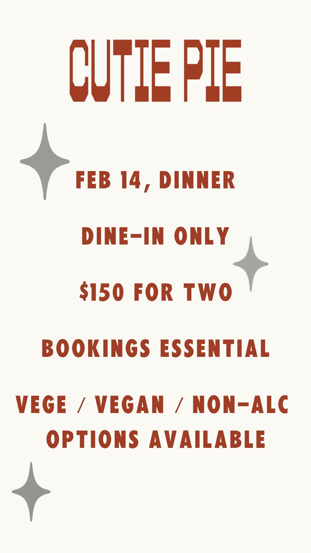 BE MY CUTIE PIE? Valentine's Set Menu